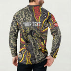 Personalized Penrith Panthers ANZAC Button Sweatshirt Aboriginal Indigenous Poppy Panther Warrior