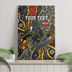 Personalized Penrith Panthers ANZAC Canvas Wall Art Aboriginal Indigenous Poppy Panther Warrior