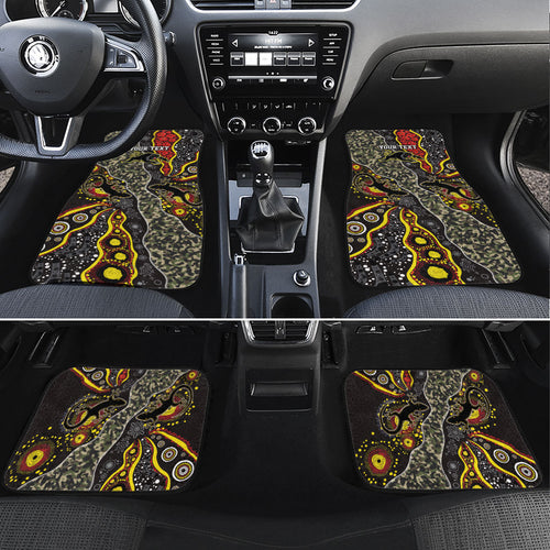 Personalized Penrith Panthers ANZAC Car Mats Aboriginal Indigenous Poppy Panther Warrior