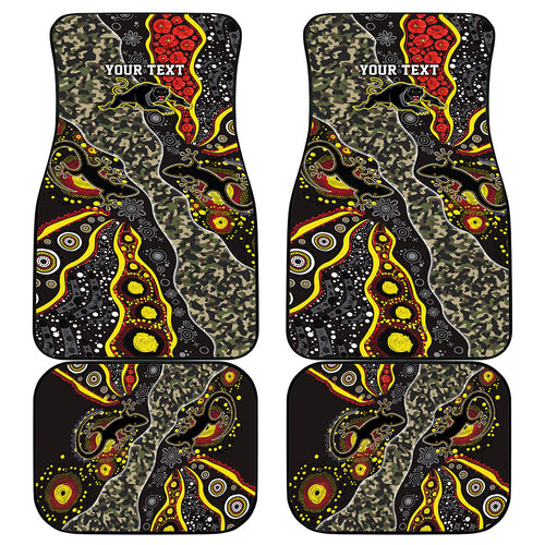 Personalized Penrith Panthers ANZAC Car Mats Aboriginal Indigenous Poppy Panther Warrior