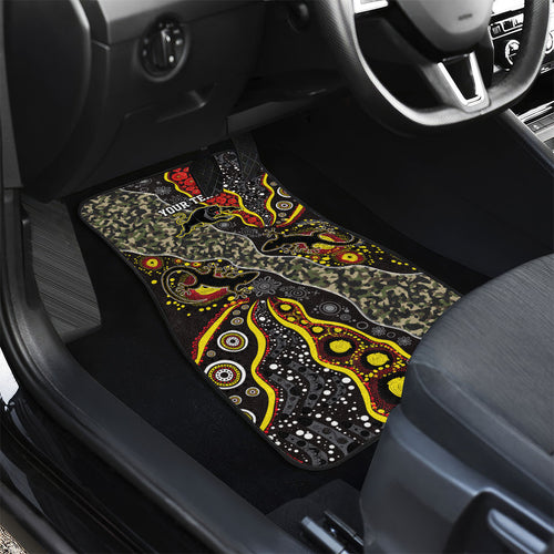 Personalized Penrith Panthers ANZAC Car Mats Aboriginal Indigenous Poppy Panther Warrior