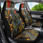 Personalized Penrith Panthers ANZAC Car Seat Cover Aboriginal Indigenous Poppy Panther Warrior