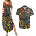 Personalized Penrith Panthers ANZAC Couples Matching Summer Maxi Dress and Hawaiian Shirt Aboriginal Indigenous Poppy Panther Warrior
