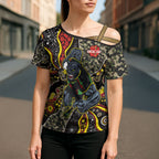 Personalized Penrith Panthers ANZAC Cross Shoulder Shirt Aboriginal Indigenous Poppy Panther Warrior