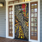 Personalized Penrith Panthers ANZAC Door Cover Aboriginal Indigenous Poppy Panther Warrior