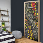 Personalized Penrith Panthers ANZAC Door Cover Aboriginal Indigenous Poppy Panther Warrior