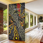 Personalized Penrith Panthers ANZAC Door Cover Aboriginal Indigenous Poppy Panther Warrior