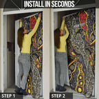 Personalized Penrith Panthers ANZAC Door Cover Aboriginal Indigenous Poppy Panther Warrior