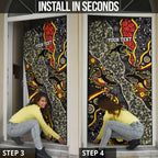 Personalized Penrith Panthers ANZAC Door Cover Aboriginal Indigenous Poppy Panther Warrior