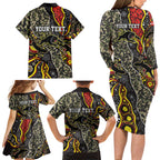 Personalized Penrith Panthers ANZAC Family Matching Long Sleeve Bodycon Dress and Hawaiian Shirt Aboriginal Indigenous Poppy Panther Warrior