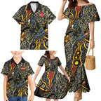Personalized Penrith Panthers ANZAC Family Matching Mermaid Dress and Hawaiian Shirt Aboriginal Indigenous Poppy Panther Warrior