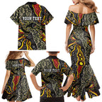 Personalized Penrith Panthers ANZAC Family Matching Mermaid Dress and Hawaiian Shirt Aboriginal Indigenous Poppy Panther Warrior
