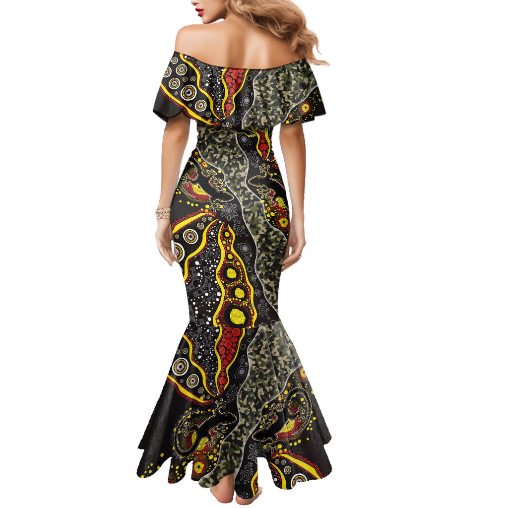 Personalized Penrith Panthers ANZAC Family Matching Mermaid Dress and Hawaiian Shirt Aboriginal Indigenous Poppy Panther Warrior