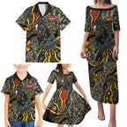 Personalized Penrith Panthers ANZAC Family Matching Puletasi and Hawaiian Shirt Aboriginal Indigenous Poppy Panther Warrior