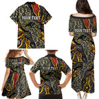 Personalized Penrith Panthers ANZAC Family Matching Puletasi and Hawaiian Shirt Aboriginal Indigenous Poppy Panther Warrior