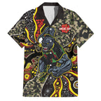Personalized Penrith Panthers ANZAC Family Matching Short Sleeve Bodycon Dress and Hawaiian Shirt Aboriginal Indigenous Poppy Panther Warrior