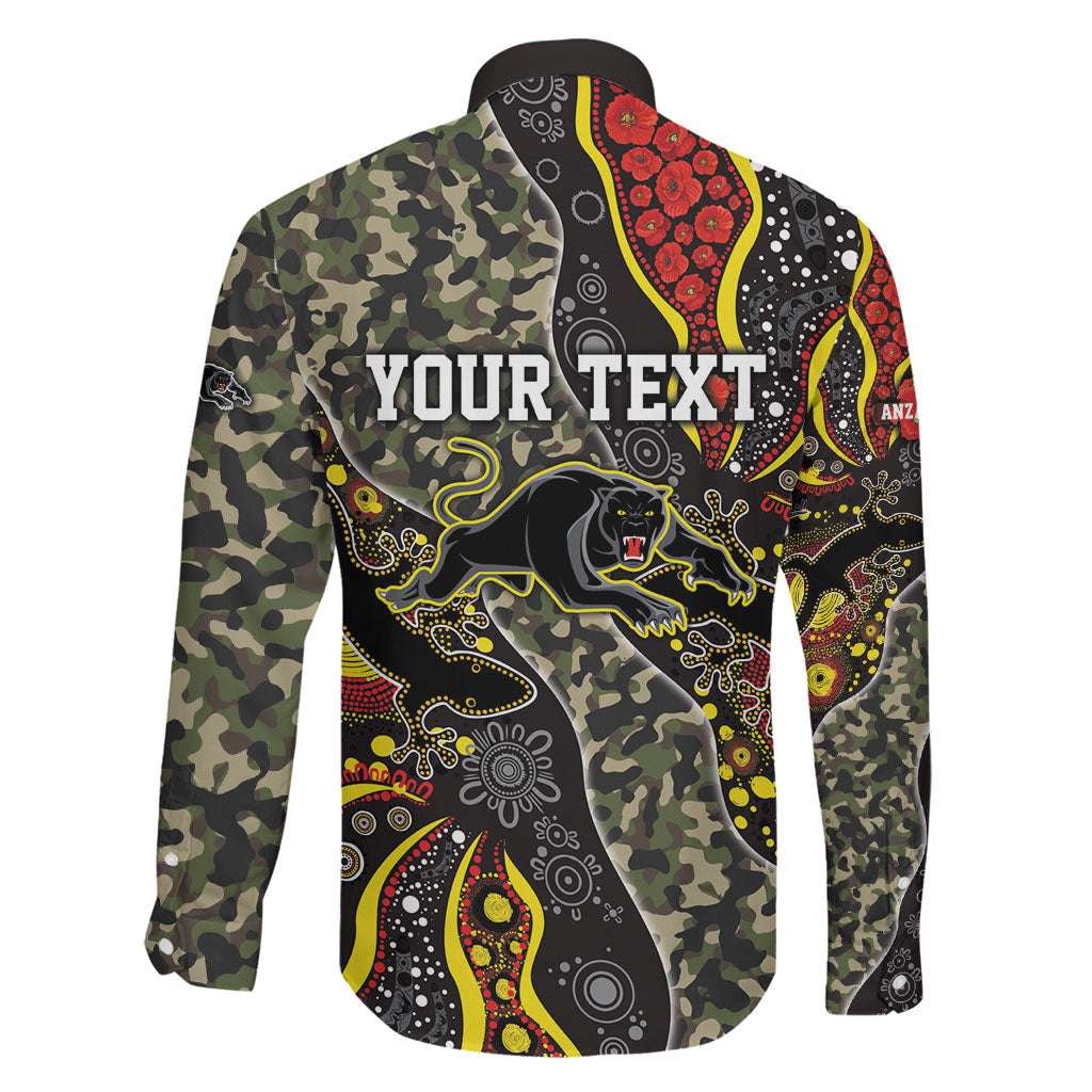 Personalized Penrith Panthers ANZAC Family Matching Summer Maxi Dress and Hawaiian Shirt Aboriginal Indigenous Poppy Panther Warrior