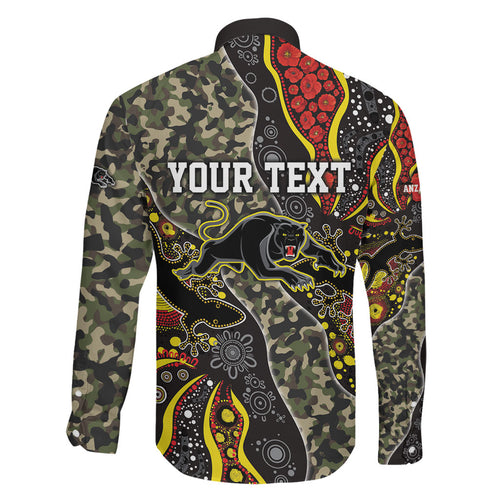 Personalized Penrith Panthers ANZAC Family Matching Tank Maxi Dress and Hawaiian Shirt Aboriginal Indigenous Poppy Panther Warrior