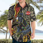 Personalized Penrith Panthers ANZAC Hawaiian Shirt Aboriginal Indigenous Poppy Panther Warrior