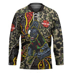 Personalized Penrith Panthers ANZAC Hockey Jersey Aboriginal Indigenous Poppy Panther Warrior