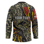 Personalized Penrith Panthers ANZAC Hockey Jersey Aboriginal Indigenous Poppy Panther Warrior