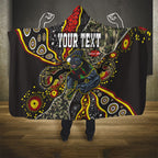 Personalized Penrith Panthers ANZAC Hooded Blanket Aboriginal Indigenous Poppy Panther Warrior