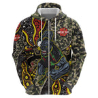 Personalized Penrith Panthers ANZAC Hoodie Aboriginal Indigenous Poppy Panther Warrior