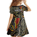 Personalized Penrith Panthers ANZAC Kid Short Sleeve Dress Aboriginal Indigenous Poppy Panther Warrior