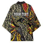 Personalized Penrith Panthers ANZAC Kimono Aboriginal Indigenous Poppy Panther Warrior