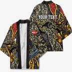 Personalized Penrith Panthers ANZAC Kimono Aboriginal Indigenous Poppy Panther Warrior