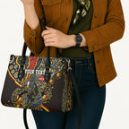 Personalized Penrith Panthers ANZAC Leather Bag Aboriginal Indigenous Poppy Panther Warrior
