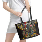 Personalized Penrith Panthers ANZAC Leather Tote Bag Aboriginal Indigenous Poppy Panther Warrior
