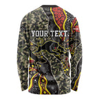 Personalized Penrith Panthers ANZAC Long Sleeve Shirt Aboriginal Indigenous Poppy Panther Warrior