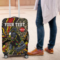 Personalized Penrith Panthers ANZAC Luggage Cover Aboriginal Indigenous Poppy Panther Warrior