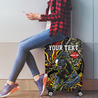 Personalized Penrith Panthers ANZAC Luggage Cover Aboriginal Indigenous Poppy Panther Warrior