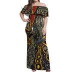 Personalized Penrith Panthers ANZAC Off Shoulder Maxi Dress Aboriginal Indigenous Poppy Panther Warrior