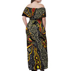 Personalized Penrith Panthers ANZAC Off Shoulder Maxi Dress Aboriginal Indigenous Poppy Panther Warrior