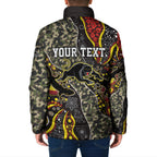 Personalized Penrith Panthers ANZAC Padded Jacket Aboriginal Indigenous Poppy Panther Warrior