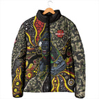 Personalized Penrith Panthers ANZAC Padded Jacket Aboriginal Indigenous Poppy Panther Warrior