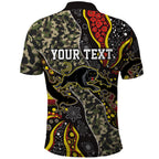 Personalized Penrith Panthers ANZAC Polo Shirt Aboriginal Indigenous Poppy Panther Warrior