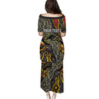 Personalized Penrith Panthers ANZAC Puletasi Aboriginal Indigenous Poppy Panther Warrior