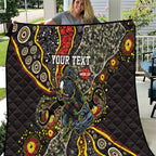 Personalized Penrith Panthers ANZAC Quilt Aboriginal Indigenous Poppy Panther Warrior