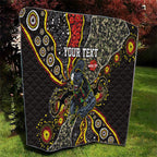 Personalized Penrith Panthers ANZAC Quilt Aboriginal Indigenous Poppy Panther Warrior