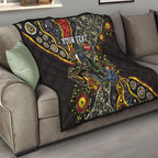 Personalized Penrith Panthers ANZAC Quilt Aboriginal Indigenous Poppy Panther Warrior