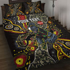 Personalized Penrith Panthers ANZAC Quilt Bed Set Aboriginal Indigenous Poppy Panther Warrior