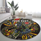 Personalized Penrith Panthers ANZAC Round Carpet Aboriginal Indigenous Poppy Panther Warrior