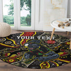 Personalized Penrith Panthers ANZAC Round Carpet Aboriginal Indigenous Poppy Panther Warrior