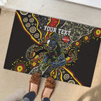 Personalized Penrith Panthers ANZAC Rubber Doormat Aboriginal Indigenous Poppy Panther Warrior