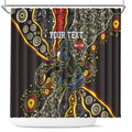 Personalized Penrith Panthers ANZAC Shower Curtain Aboriginal Indigenous Poppy Panther Warrior