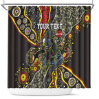 Personalized Penrith Panthers ANZAC Shower Curtain Aboriginal Indigenous Poppy Panther Warrior
